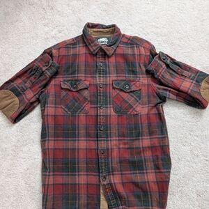 Vtg Roots Men's Flannel Button Down Shirt